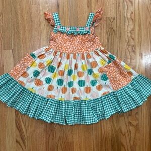 Eleanor Rose Orange and Green Pumpkin Dress